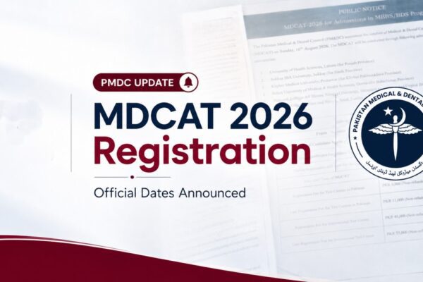 PMDC Announced MDCAT 2026 Schedule, Fees, and Test Centers