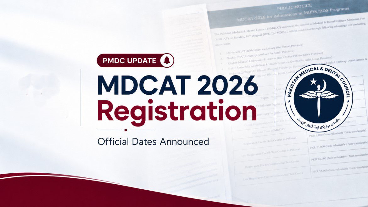 PMDC Announced MDCAT 2026 Schedule, Fees, and Test Centers