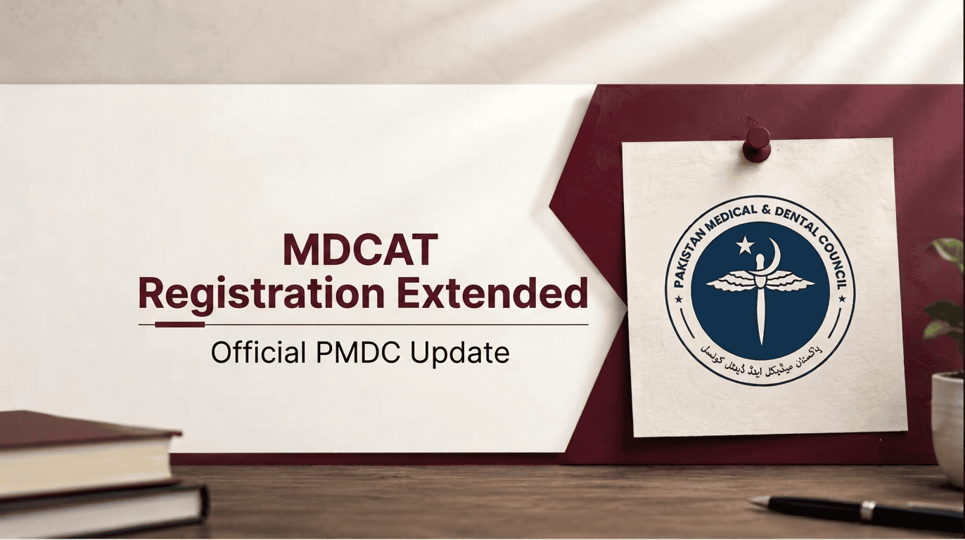 PMDC Registration Extension for MDCAT 2026