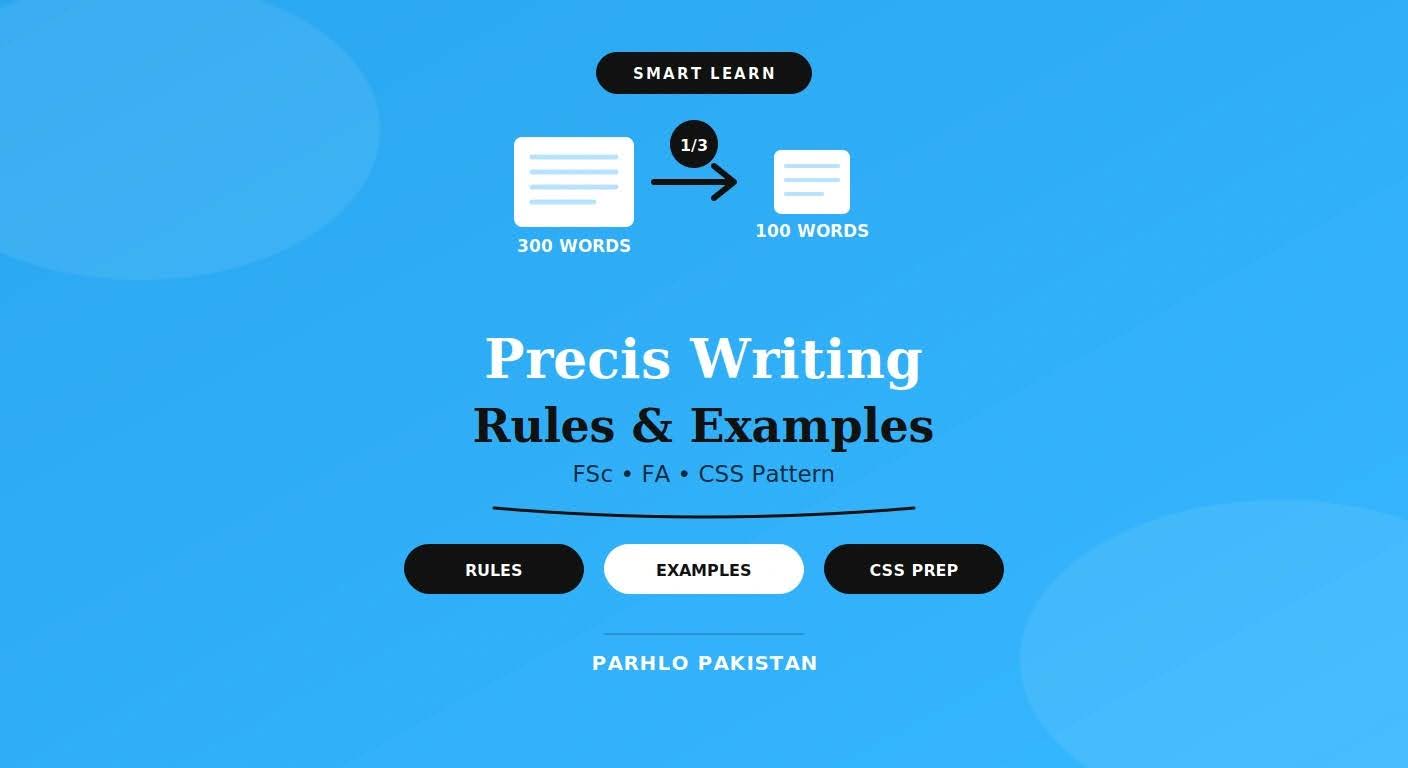 Precis Writing Rules & Examples